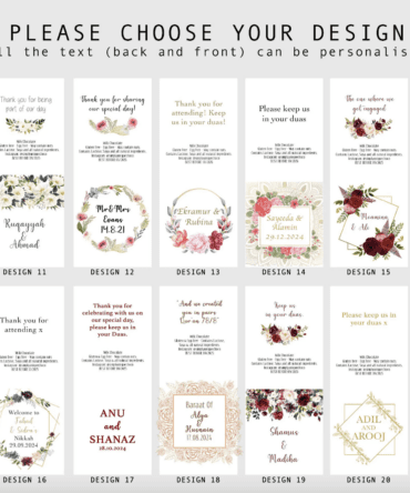 Customised Wedding Squares